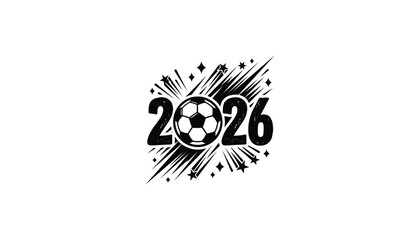 2026 bold typography with soccer ball and grunge splash vector illustration © NaeemurRahman