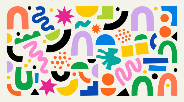 Abstract background with various shapes. trendy geometric vector illustration for poster cover print wallpaper.