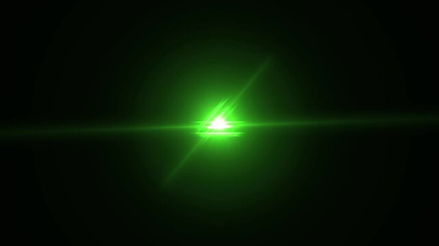 Abstract green light leaks bright blinking optical lens flare effect overlay on black, Flashing lens flare effect video, Sunlight lens flare light rays video