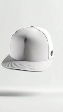 White blank baseball cap floating as advertising mockup