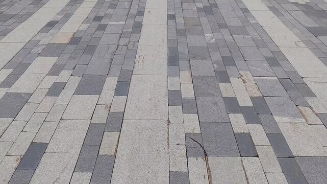 Gray stone pavement pattern with modern design for urban landscaping