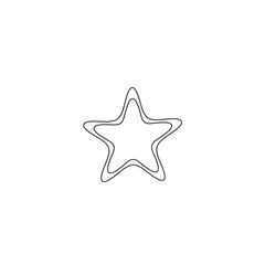 Obraz premium Simple Outline Star Shape with Wavy Edges.