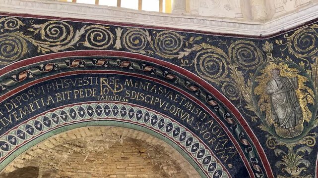 Neonian Baptistery Ravenna Interior Mosaic Dome View