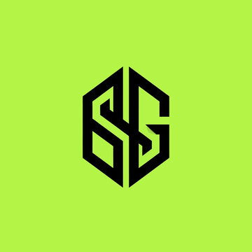 Geometric Hexagon Logo Design with Interlocking Letters BSC.