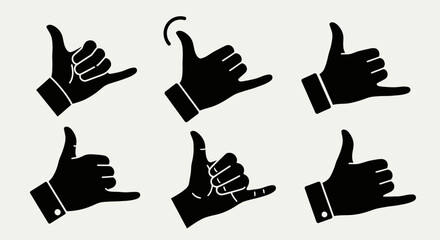 Obraz premium Six Black Hand Gestures 