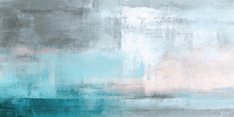 Fototapeta premium An abstract blue sky grunge background features vintage paper textures blended with dark storm clouds and misty white fog for a dramatic landscape motion
