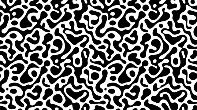 Abstract seamless turing pattern. black and white organic texture. modern liquid ink design. biology theme wallpaper.