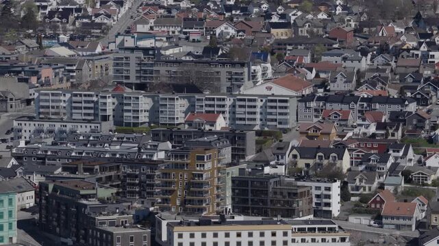 The Norwegian city Larvik during early spring