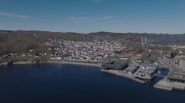 The Norwegian city Larvik during early spring
