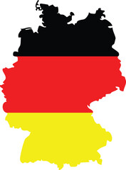 Fototapeta premium Germany map in black, red, and yellow flag colors