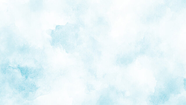 blue green and white watercolor background with abstract cloudy sky concept with color splash design and fringe bleed stains and blobs