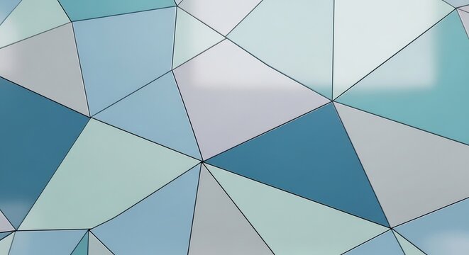 Geometric Abstract Background with Blue and Teal Triangles.