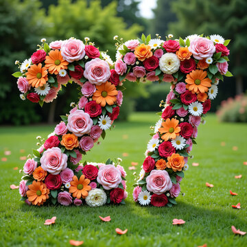 number 27 made from flowers