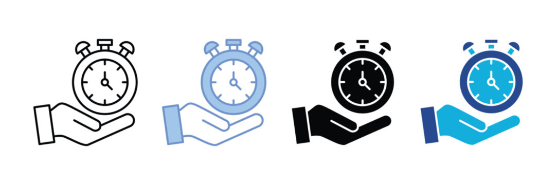 Time Control Icon Set Multiple Style Collection