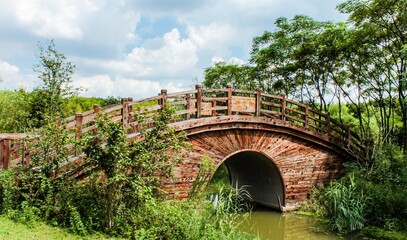 Fototapeta premium old bridge in the forest