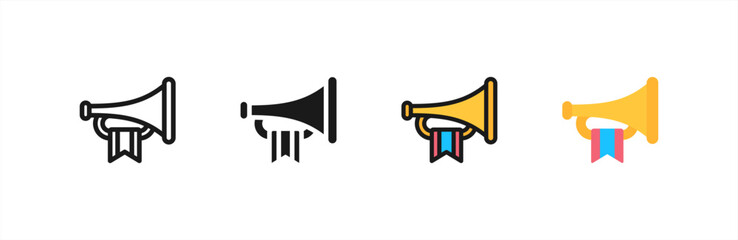 Golden Trumpet icon multiple style collection. Vector illustration.  © Redemption_art