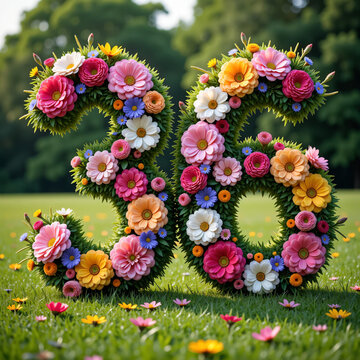 number 36 made from flowers