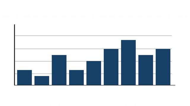 animation of fluctuating business graph in steel blue color
