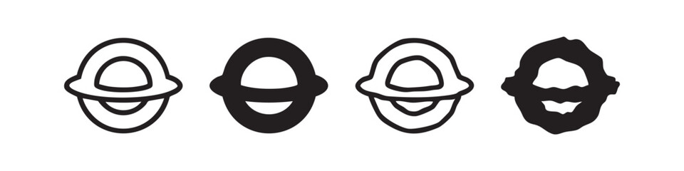 Black Hole and Saturn Planet Ring Icons © liubomir118809