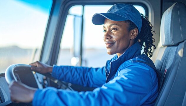 トラックを運転しているドライバー