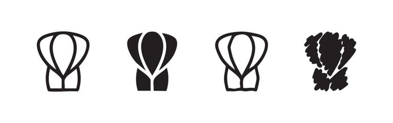 Parachute and Aerial View Icon Set with Line Solid and Hand Drawn Variations for Extreme Adventure Sports © liubomir118809