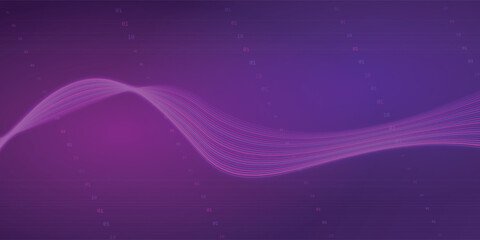 Fototapeta premium Abstract flowing purple wave with subtle particles a dynamic background for technology or science concepts digital art