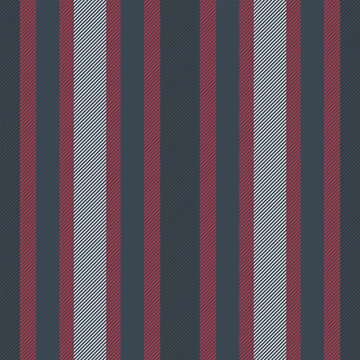 Hest fabric stripe vertical, elegance pattern seamless textile. Folk vector lines texture background in pastel and red colors.