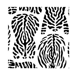 Fototapeta premium animal skin vector seamless pattern. black and white color animal skin texture background.