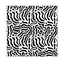 Fototapeta premium animal skin vector seamless pattern. black and white color animal skin texture background.