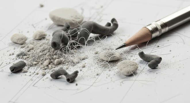 Pencil with broken graphite leads.