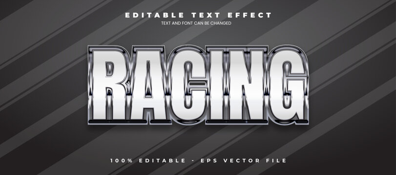 Racing editable text effect in modern trend style