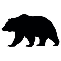 Fototapeta premium black bear walking silhouette flat design vector illustration