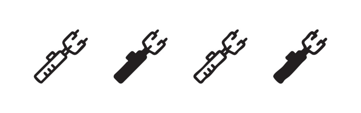 Electric Taser and Stun Gun Defense Icons