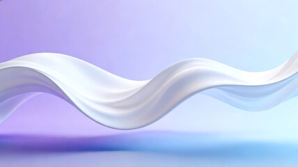 Fototapeta premium Abstract White Fabric Waves on Gradient Background