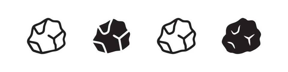 Rock and Stone Icon Set - Natural Mineral Element Vector Icons, Geology and Earth Science Graphics © liubomir118809