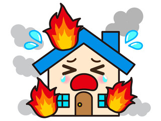 火事になった家のイラスト素材3 © kiko