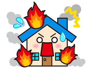 火事になった家のイラスト素材4 © kiko
