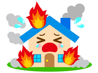 火事になった家のイラスト素材5 © kiko