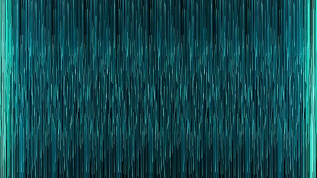 Sound wave animation with teal digital pattern. Sound wave abstract audio frequency. Sound wave technology graphic on black background.