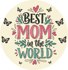 Happy Mother's Day greeting card design with festive typography and decorative elements for holiday celebration. © mhakim275