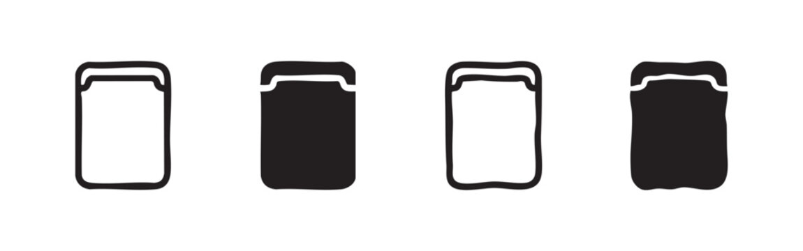 Sleeping Bag Icon Set - Outline and Solid Camping & Outdoor Rest Symbols with Hand-Drawn Styles