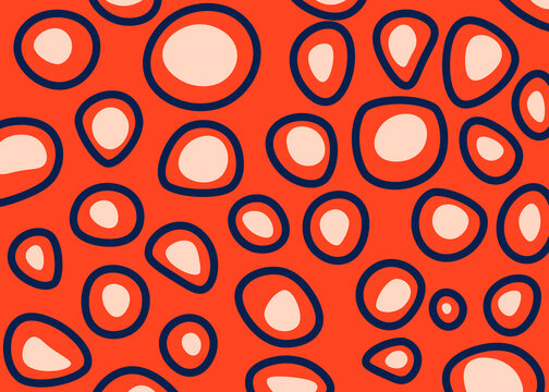 Vibrant red abstract polka dot pattern background