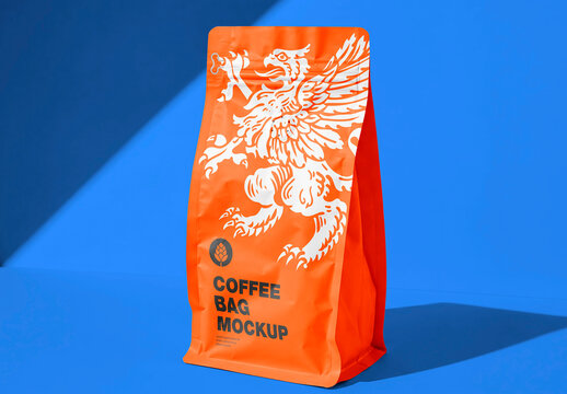 Stand up pouch packaging with valve minimal mockup