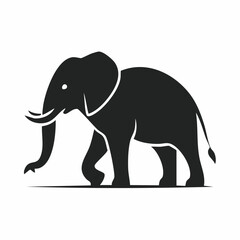 Fototapeta premium Stylized Silhouette of an African Elephant Walking