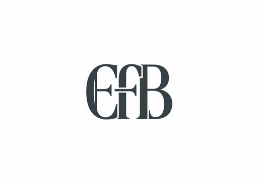 Minimalist serif monogram logo featuring letters EFB
