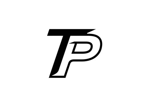 Minimalist TP letter monogram logo on white background