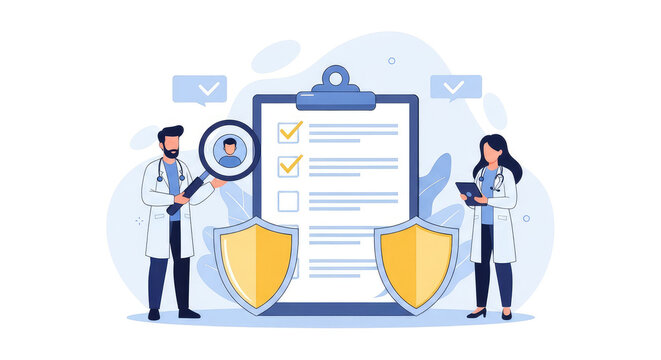 Medical professionals ensuring patient data security and privacy