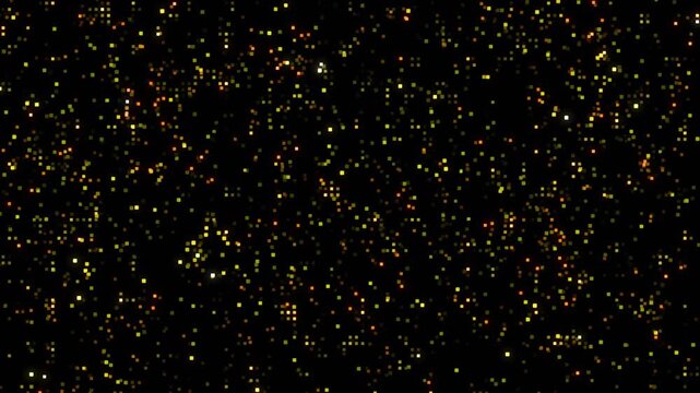 Shining flicker dynamic lightning ball animation on black background. Flashing lights wall- Flicker multicolored wall lights blinking. Quick random flash of lights. Flashing disco party wall light.