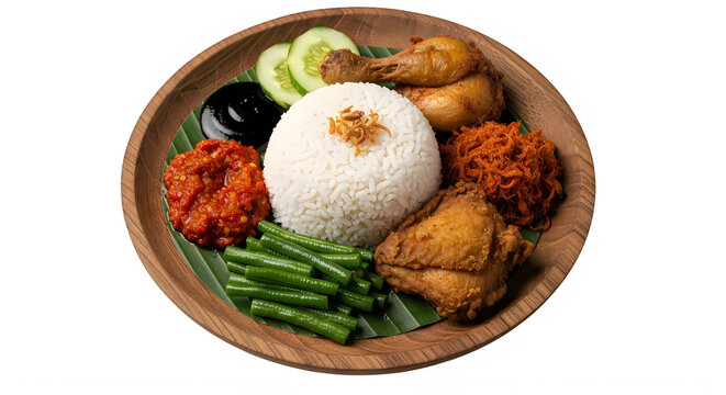 Indonesian nasi campur plate a colorful and flavorful meal