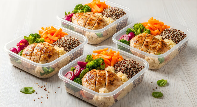 Healthy chicken meal prep containers for balanced nutrition